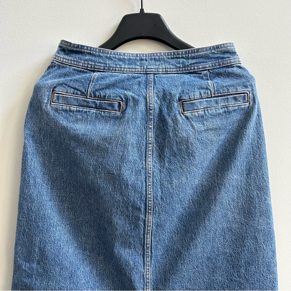 J. Crew Classic Flap Pocket Blue Denim Skirt, Size 27 - Picture 5 of 11